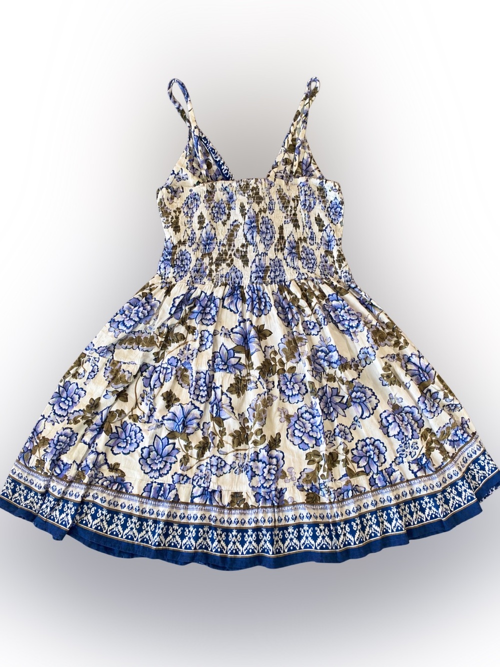 Angie Blue Floral Boho Twist Front Cutout Mini Dress Size M - Picture 5 of 9